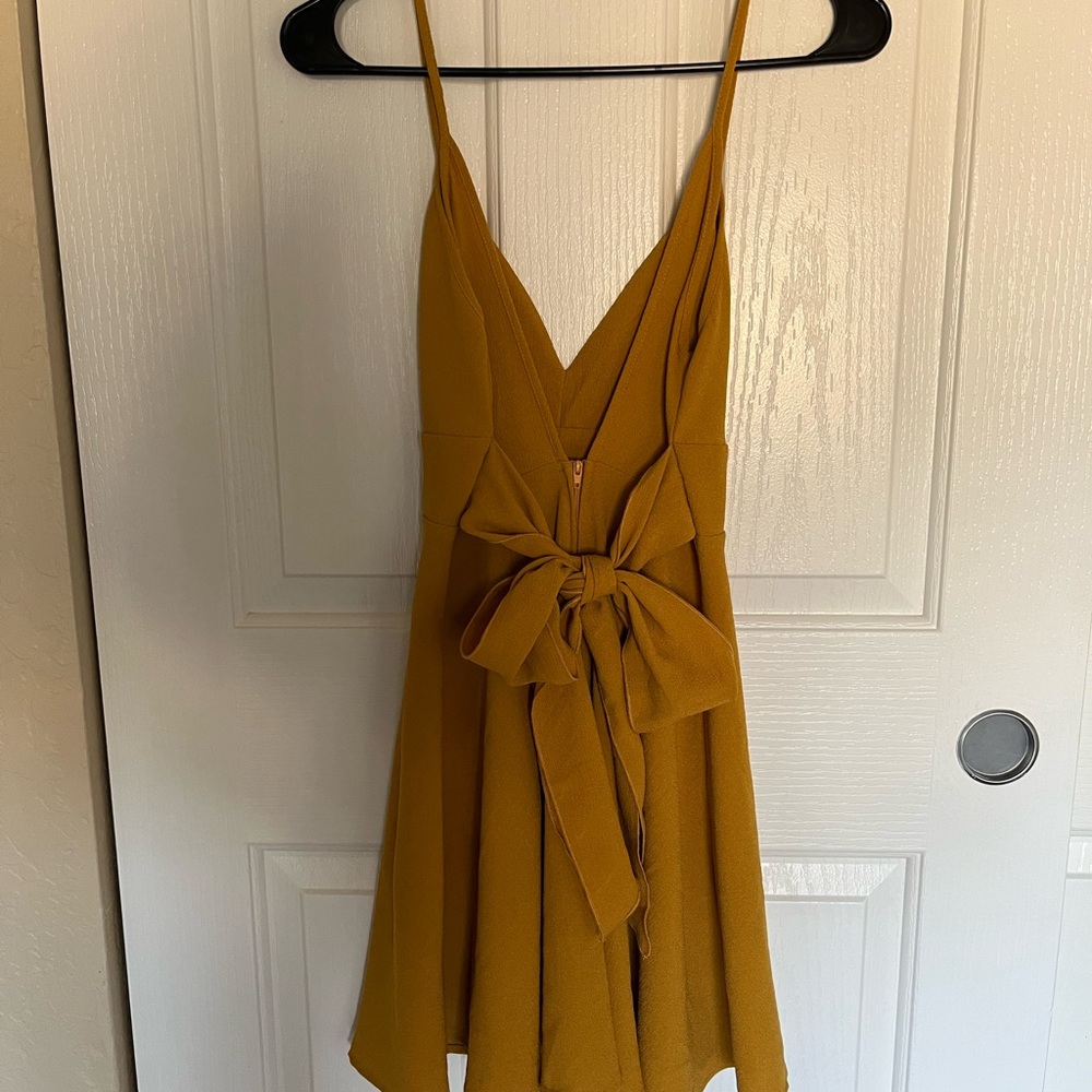 Lovely Day Mustard Mini Dress - Picture 2 of 4